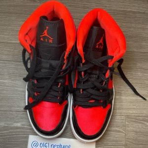 Jordan 1 Mid Hot Punch Black - women’s